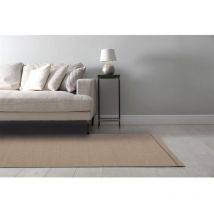 Deladeco - Tapis moderne plat laine et coton tissé main Lima Beige 80x120