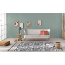 Tapis moderne pour salon bleu plat Rania Bleu 200x290