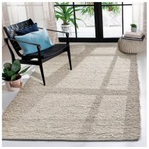 Vivabita - Tapis moderne uni tissé main rectangle Bingo Taupe 160x230