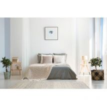 Vivabita - Tapis moderne uni tissé main rectangle Bingo Argenté 160x230