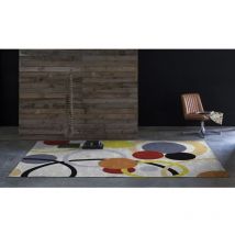 Naf Naf - Tapis motif rond plat design multicolore Solei Multicolore 120x170