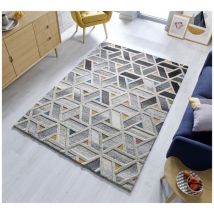 Flair Rugs - Tapis multicolore effet 3D design géométrique en laine River Multicolore 120x170