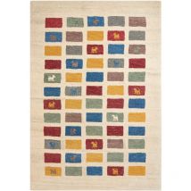Beliani - Tapis Gabbeh Multicolore en Laine 160 x 230 cm à Motif Carrés et Animaux Fait Main Muratli