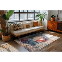 Allotapis - Tapis multicolore vintage rayé Ourik Multicolore ø 133