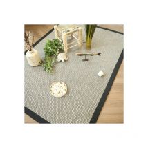 Décoweb - Tapis Natté - Sumatra Silver - Ganse coton noir - 200 x 290 cm