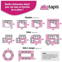 Deladeco - Tapis naturel jute graphique plat rectangle Louxor Naturel 200x300