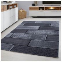 Tapis noir design pour salon rectangle Alandra Noir 160x230