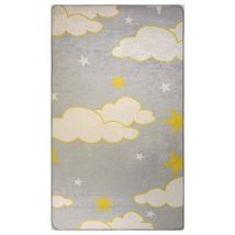 Tapis Nuage Gris/Jaune Dimensions - 120x160 – Qualité supérieure pour Maison, Appartement, Bureau – Style élégant et durable – Confort optimal,