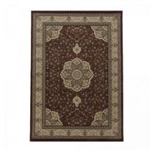 Jadorel - Tapis orient 120x170 rouge et beige rectangle motif traditionnel tibricab
