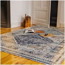 Deladeco - Tapis oriental rectangle en polypropylène Isma Ocean 40x60