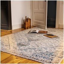 Deladeco - Tapis oriental rectangle en polypropylène Mia Crème 40x60