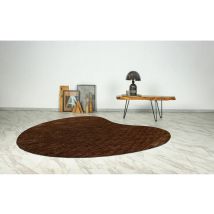 Hellocarpet - Tapis original doux design rayé Gobi Marron 160x230