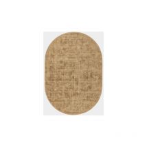 Décoweb - Tapis ovale en jute et coton - Lounge - Naturel - 120 x 170 cm