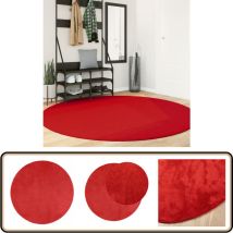 Tapis oviedo à poils courts rouge ø 200 cm - Tappeto Rosso - Tapis Salon - Tapis Chambre - Tapis Design - Tapis Moelleux