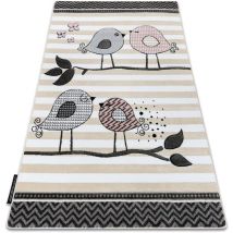 Rugsx - Tapis petit birds petits oiseaux crème beige 140x190 cm