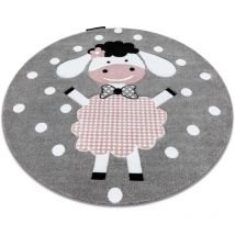 Rugsx - Tapis petit dolly mouton cercle gris grey cercle 140 cm