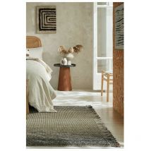 Tapis plat avec franges moderne rectangle Jute Ombre Gris 60x110