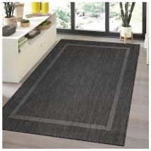 Allotapis - Tapis plat intérieur et extérieur contemporain Mirena Noir 140x200