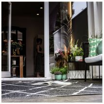 Deladeco - Tapis plat intérieur et extérieur moderne Hector Gris 120x170