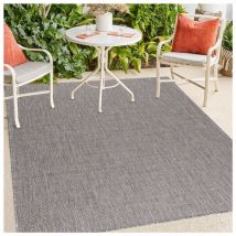 Allotapis - Tapis plat intérieur et extérieur rayé design Elena Beige 80x250