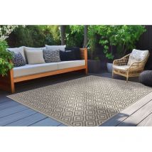 Allotapis - Tapis plat kilim berbère intérieur et extérieur Magot Ivoire 160x230