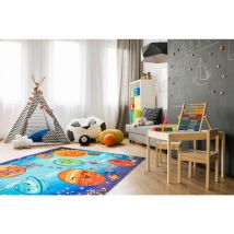 Deladeco - Tapis plat pour chambre d'enfant multicolore Solar Multicolore 80x120