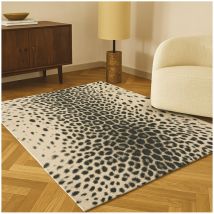 Bobochic - Tapis Poils Ras Meryl Motif Léopard 200x290 Imprimé Léopard Noir