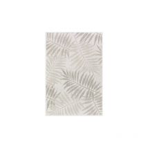 Décoweb - Tapis polyester en matière recyclé - Harmonie - Feuilles beige - 160 x 230 cm