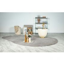 Hellocarpet - Tapis polyester recyclé effet 3D tufté Momo Gris argent 160x230