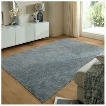 Flair Rugs - Tapis polyester recyclé rectangle moderne Marly Bleu 200x290