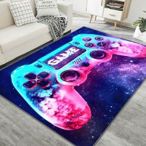 Csparkv - Tapis pour chambre à coucher, moderne, manette 3D, adolescent, enfant, garçon, salon, tapis antidérapant, graffiti, console de jeu,
