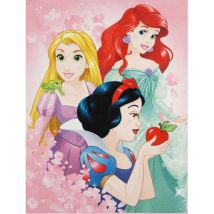 Tapis Princesses Disney Blanche Neige, Ariel et Raiponce - 95 x 125 cm - Rose
