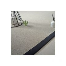 Décoweb - Tapis pure laine Killoo gris - Ganse coton noir - 200 x 290 cm