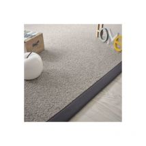 Tapis pure laine - Latoon gris - Ganse coton anthracite - 160 x 230 cm
