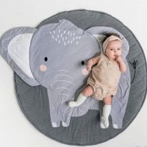 Fei Yu - Tapis rampant bébé, tapis de jeu coton, tapis de sol bébé pliable, tapis de jeu bébé inodore, tapis bébé (éléphant)