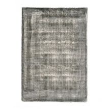 Iperbriko - Tapis Rashmi Gris 140x200 - Tissu Artisanal en Viscose et Coton