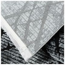 Tapis rayé courtes mèches design intérieur Nahla Gris 120x170
