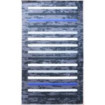 Tapis Rayures Noir Dimensions - 160x230 – Qualité supérieure pour Maison, Appartement, Bureau – Style élégant et durable – Confort optimal, facile à