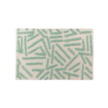 Tapis rectangle 60 x 90 cm coton/polyester tufte Athena Sauge