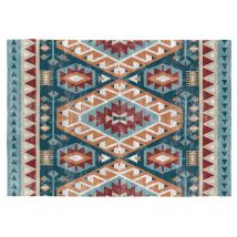 Vivabita - Tapis rectangle kilim multicolore plat Xenia Multicolore 140x200 - Multicolore