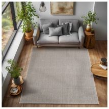 Allotapis - Tapis rectangle uni courtes mèches contemporain Ceroti Marron 120x170