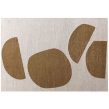 Hellin - Tapis rectangulaire en coton formes géométriques 200x290 - myley - Or - Doré