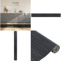 Tapis rectangulaire gris 60x500 cm bambou - Tapis En Bambou - Tapis Design - Tapis Gris - Tapis Salle à Manger - Tapis Séjour - Home & Living