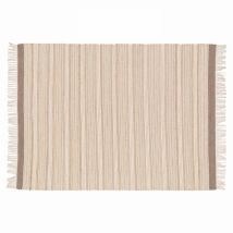 Oviala - Tapis rectangulaire rayé en laine et jute tissé à plat 120 x 170 cm