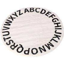 Tapis rond antidérapant 80 x 80 cm - Motif alphabet
