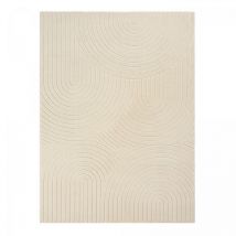 Unamourdetapis - Tapis intérieur extérieur Beige 133x190 ARC6EL ton sur ton en relief