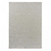Laura Ashley - Tapis salon et chambre en laine 200x280 gris rectangle fait main motif floral cleavers