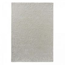 Laura Ashley - Tapis salon et chambre en laine 140x200 gris rectangle fait main motif floral cleavers