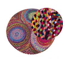 Beliani - Tapis Bohème de Forme Ronde aux Motifs Circulaires Multicolore Style Bohème Ladik