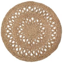 Aubry Gaspard - Tapis rond en jonc naturel Bohème